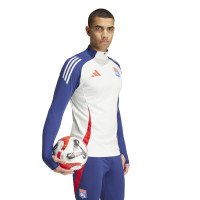 adidas Olympique Lyon Survêtement 1/4-Zip 2024-2025 Bleu Rouge Blanc