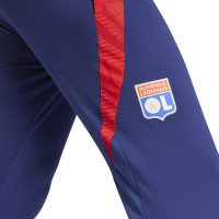 adidas Olympique Lyon Trainingsbroek 2024-2025 Donkerblauw Rood Wit