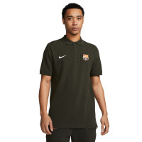 Ensemble d'entraînement de polo en polaire Nike FC Barcelona Tech 2023-2024 vert foncé noir blanc