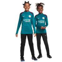 Nike Paris Saint Germain Strike Haut d'Entraînement 1/4-Zip 2024-2025 Enfants Vert Mauve Blanc Doré