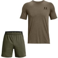 Under Armour Vanish Woven Left Chest Logo Ensemble d'Été Vert Olive Noir