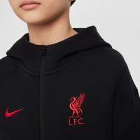 Nike Liverpool Tech Fleece Veste 2024-2025 Enfants Noir Rouge