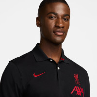 Nike Liverpool Polo 2.0 2024-2025 Zwart Rood