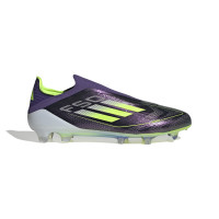 adidas F50 Elite Limited Edition Gazon Naturel Chaussures de Foot Sans Lacets (FG) Mauve Blanc Jaune