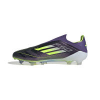 adidas F50 Elite Limited Edition Gazon Naturel Chaussures de Foot Sans Lacets (FG) Mauve Blanc Jaune