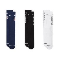 Lot de 3 paires de chaussettes de sport Nike Paris Saint-Germain Everyday, bleu, noir, blanc