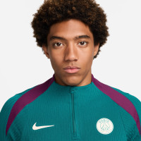 Nike Paris Saint-Germain Strike Elite Haut d'Entraînement 1/4-Zip 2024-2025 Vert Mauve Blanc