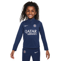 Nike Paris Saint-Germain Academy Pro Trainingstrui 1/4-Zip 2024-2025 Kleuters Donkerblauw Wit