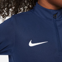 Nike Paris Saint-Germain Academy Pro Trainingstrui 1/4-Zip 2024-2025 Kleuters Donkerblauw Wit