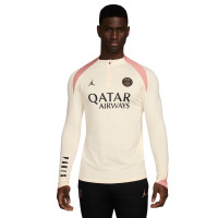 Nike Paris Saint-Germain x Jordan Strike Haut d'Entraînement 1/4-Zip 2024-2025 Blanc Cassé Rose Noir