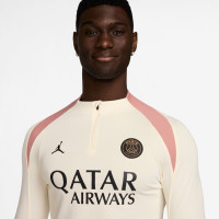 Nike Paris Saint-Germain x Jordan Strike Haut d'Entraînement 1/4-Zip 2024-2025 Blanc Cassé Rose Noir