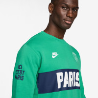 Nike Paris Saint-Germain Club Crew Sweater 2024-2025 Groen Donkerblauw Wit