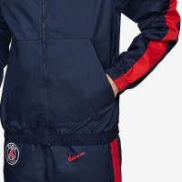 Nike Paris Saint-Germain Survêtement à Capuche Woven 2024-2025 Bleu Foncé Rouge