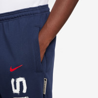 Nike Paris Saint-Germain Taper Trainingsbroek 2024-2025 Donkerblauw Rood Wit