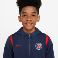 Nike Paris Saint-Germain Survêtement à Capuche Full-Zip 2024-2025 Enfants Bleu Foncé Rouge