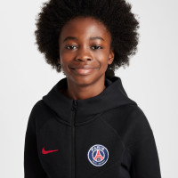 Nike Paris Saint-Germain Tech Fleece Survêtement 2024-2025 Enfants Noir Anthracite Rouge