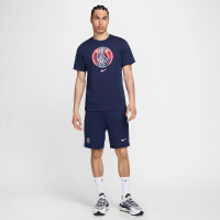 Nike Paris Saint-Germain Crest T-Shirt 2024-2025 Bleu Foncé Rouge Blanc