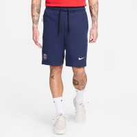 Nike Paris Saint-Germain Tech Fleece Short 2024-2025 Bleu Foncé Blanc