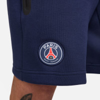 Nike Paris Saint-Germain Tech Fleece Short 2024-2025 Bleu Foncé Blanc