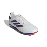 adidas Copa Pure 2 Elite Gazon Naturel Chaussures de Foot (FG) Enfants Bleu Blanc Rouge