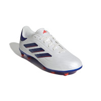 adidas Copa Pure 2 League Gazon Naturel Chaussures de Foot (FG) Enfants Blanc Bleu Rouge