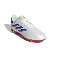 adidas Copa Pure 2 Club Gazon Naturel Gazon Artificiel Chaussures de Foot (MG) Enfants Blanc Bleu Rouge