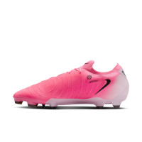 Nike Phantom GX II Pro Gazon Naturel Chaussures de Foot (FG) Rose Vif Rose Clair Noir