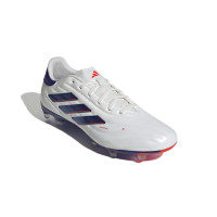 adidas Copa Pure 2 Pro Gazon Naturel Chaussures de Foot (FG) Blanc Bleu Rouge