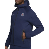 Nike Paris Saint-Germain Tech Fleece Veste 2024-2025 Bleu Foncé Blanc