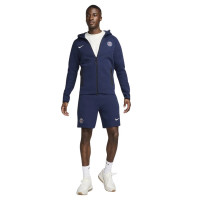 Nike Paris Saint-Germain Tech Fleece Veste 2024-2025 Bleu Foncé Blanc