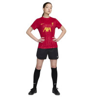 Nike Liverpool Pre-Match Trainingsshirt 2024-2025 Dames Rood Geel