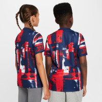 Nike Paris Saint-Germain Pre-Match Maillot d'Entraînement 2024-2025 Enfants Bleu Foncé Rouge Blanc