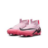 Nike Zoom Mercurial Superfly 9 Pro Gazon Naturel Chaussures de Foot (FG) Enfants Rose Clair Rose Vif Noir