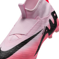 Nike Zoom Mercurial Superfly 9 Pro Gazon Naturel Chaussures de Foot (FG) Enfants Rose Clair Rose Vif Noir