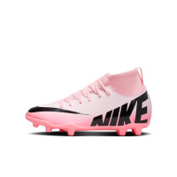 Nike Mercurial Superfly 9 Club Gazon Naturel / Gazon Artificiel Chaussures de Foot (MG) Enfants Rose Clair Rose Vif Noir