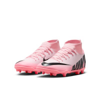 Nike Mercurial Superfly 9 Club Gazon Naturel / Gazon Artificiel Chaussures de Foot (MG) Enfants Rose Clair Rose Vif Noir