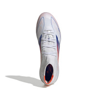 adidas F50 Elite Mid Gazon Naturel Chaussures de Foot (FG) Blanc Rouge Bleu