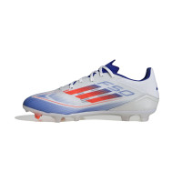 adidas F50 League Gazon Naturel Chaussures de Foot (FG) Blanc Rouge Bleu