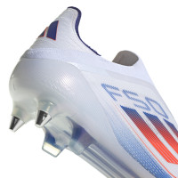 adidas F50 Elite Crampons Vissés Sans Lacets Chaussures de Foot (SG) Blanc Rouge Bleu