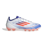 adidas F50 Pro Gras / Kunstgras Voetbalschoenen (MG) Wit Rood Blauw