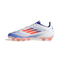 adidas F50 Pro Gazon Naturel Gazon Artificiel Chaussures de Foot (MG) Blanc Rouge Bleu