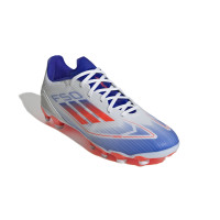 adidas F50 League Gras / Kunstgras Voetbalschoenen (MG) Wit Rood Blauw