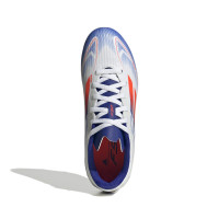 adidas F50 League Gazon Naturel Chaussures de Foot (FG) Enfants Blanc Rouge Bleu