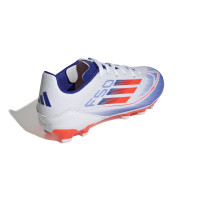 adidas F50 League Gazon Naturel Gazon Artificiel Chaussures de Foot (MG) Enfants Blanc Rouge Bleu