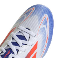 adidas F50 League Gazon Naturel Gazon Artificiel Chaussures de Foot (MG) Enfants Blanc Rouge Bleu