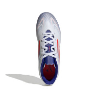 adidas F50 Club Gazon Naturel Gazon Artificiel Chaussures de Foot (FxG) Enfants Blanc Rouge Bleu