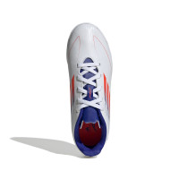 adidas F50 Club Chaussures de Foot en Salle (IN) Enfants Blanc Rouge Bleu