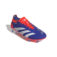 adidas Predator Elite Crampons Vissés Chaussures de Foot (SG) Bleu Blanc Rouge