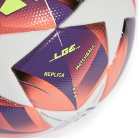 adidas Womens UEFA Champions League League Voetbal Maat 5 2024-2025 Oranje Zilver Geel