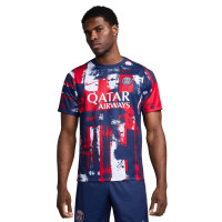 Nike Paris Saint-Germain Pre-Match Maillot d'Entraînement 2024-2025 Bleu Foncé Rouge